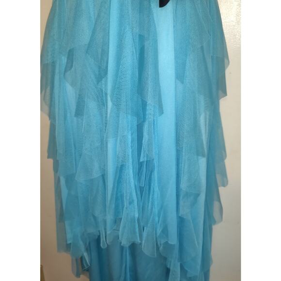 Vintage Y2K Aqua Deb Store Dress 1X Strapless Tulle Hi Low Prom Formal Cruise - Picture 5 of 16